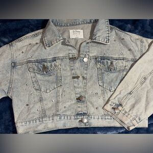 Ci Sono Light Blue Jean Jacket with Silver Accents